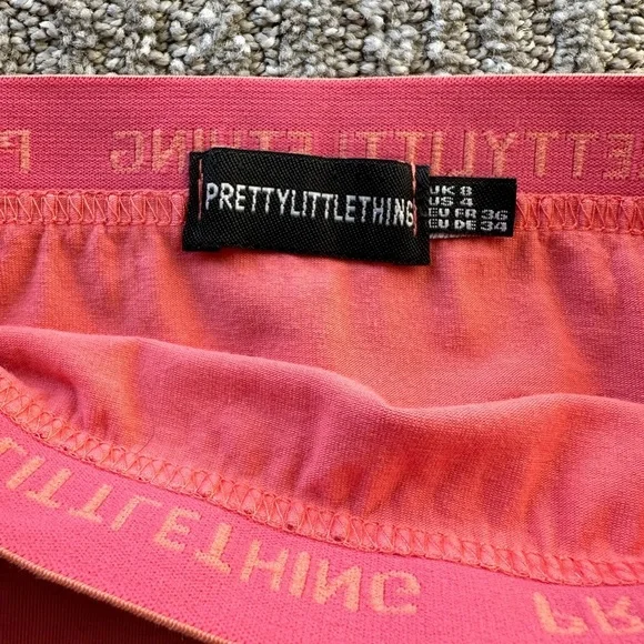 PrettyLittleThing Coral Bodycon Mini Skirt Size 4 - Picture 5 of 5